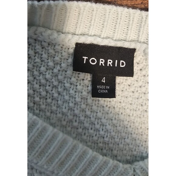 Torrid Mint Jade V-Neck Midi Pullover Knit Sweater Plus Size 4/4X/26 Excellent - Picture 7 of 12